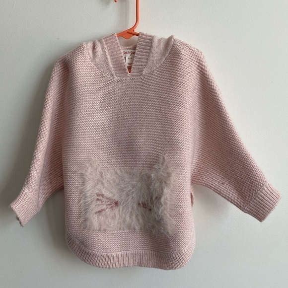 Cat & Jack, Girls Sweater Poncho, Pink, Barbiecore, Size 2T/3T - Picture 10 of 16